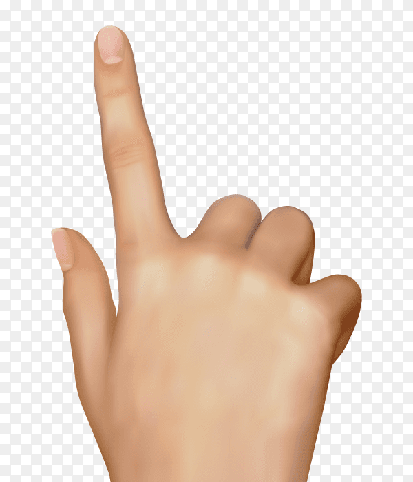 Index finger pressing something on transparent background PNG