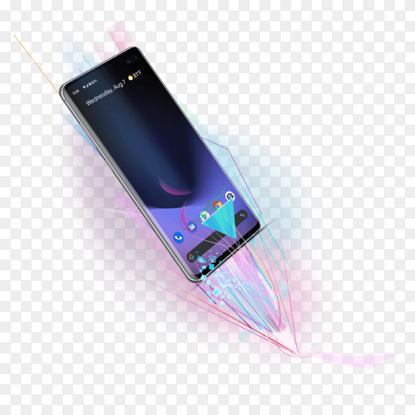 Iphone mobile with apps on transparent background PNG