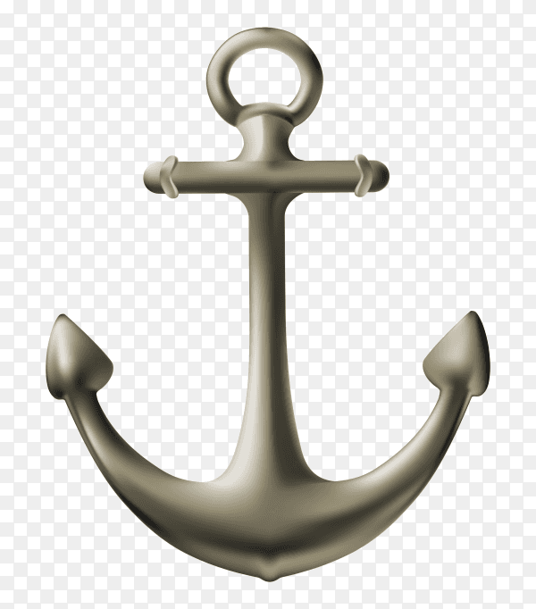 Isolated realistic anchor on transparent background PNG