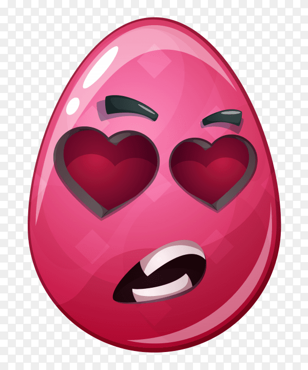 Lovely face egg on transparent background PNG