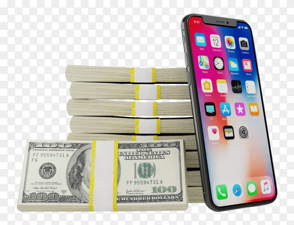 Make money online with your smartphone design Premium image PNG