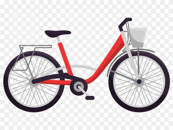 Modern red bicycle on transparent background PNG
