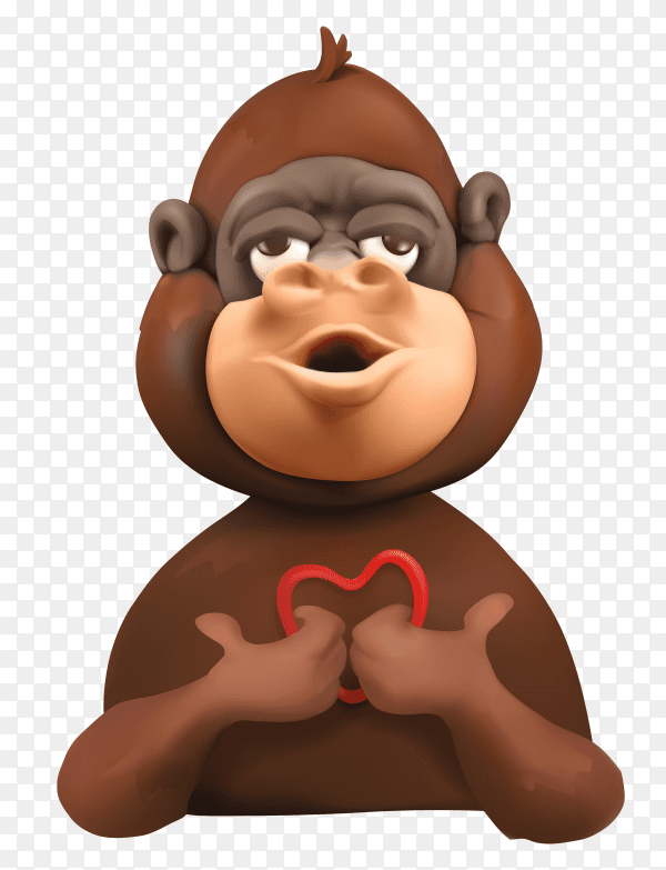 Monkey lovely face cartoon characters Premium vector PNG