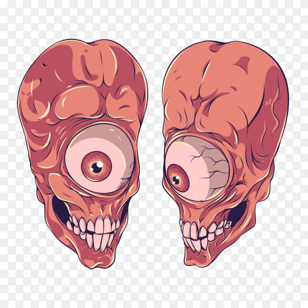 Monster with one eyes on transparent background PNG