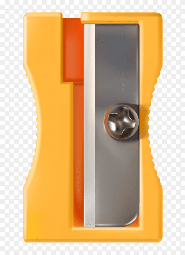 Pencil sharpener design on transparent background PNG