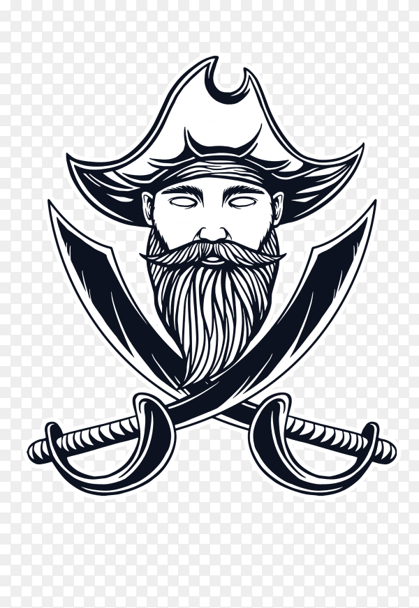 Pirate t-shirt design on transparent background PNG
