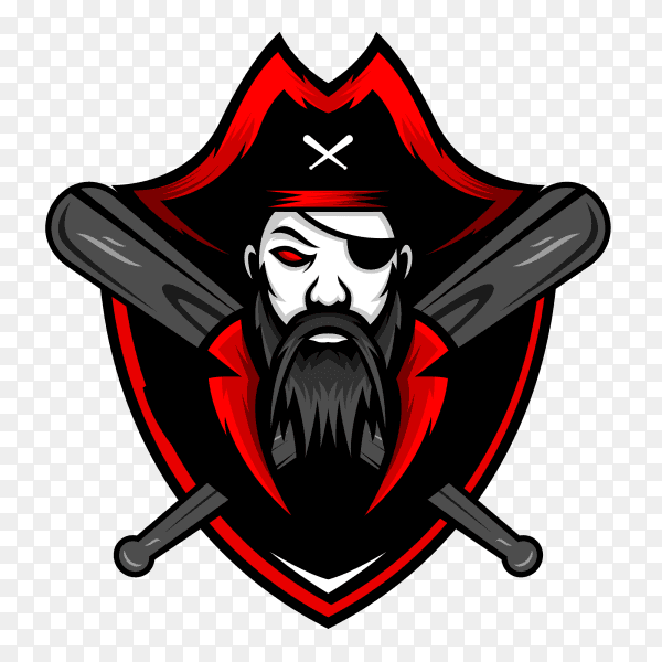 Pirate design illustration on transparent background PNG