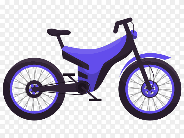 Purple bicycle isolated on transparent background PNG