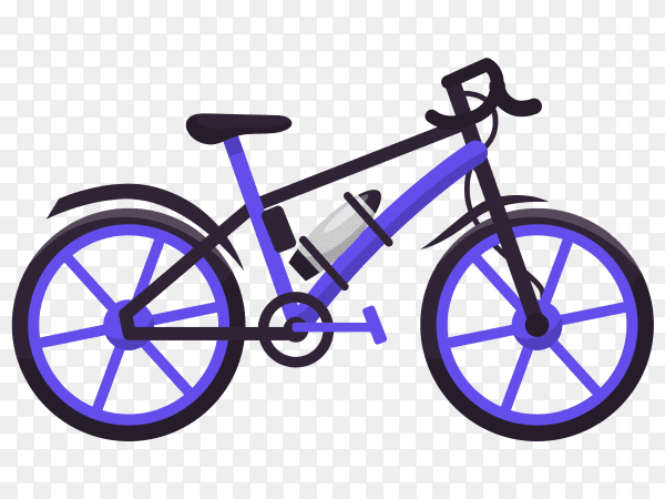 Purple bicycle on transparent background PNG