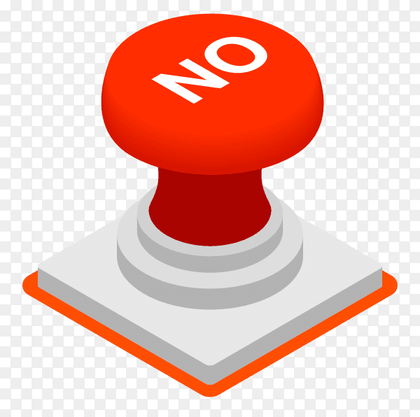 Red no button Premium vector PNG