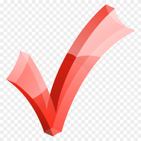 Red right mark icon Premium vector PNG