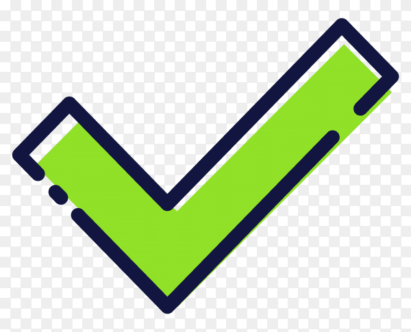 Green right mark icon vector PNG