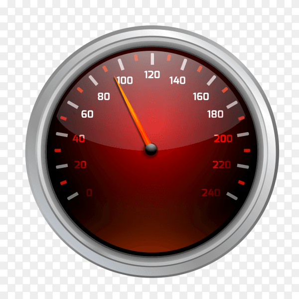 Red speedometer design clipart PNG