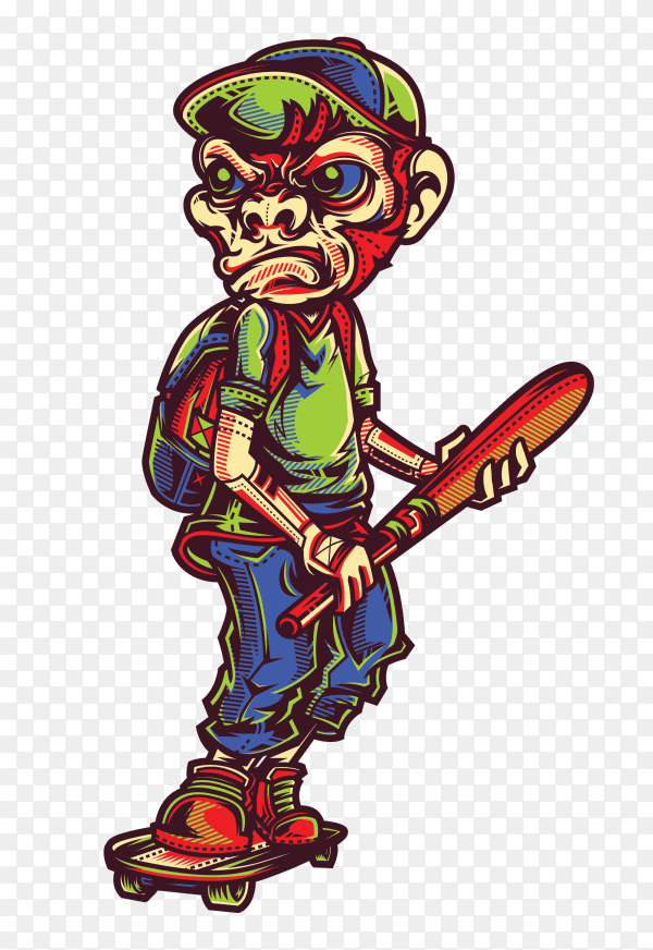 SWG Monkey Boy on transparent background PNG