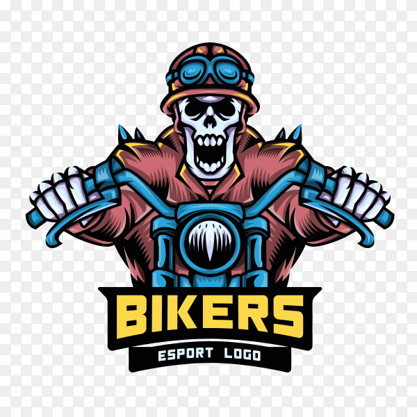 Skull Bikers Logo design on transparent background ONG