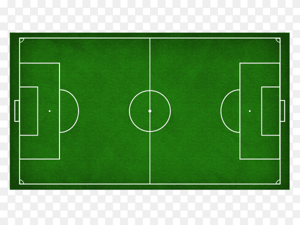 Soccer green field on transparent background PNG