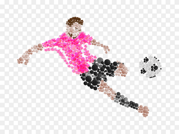 Soccer player logo on transparent background PNG