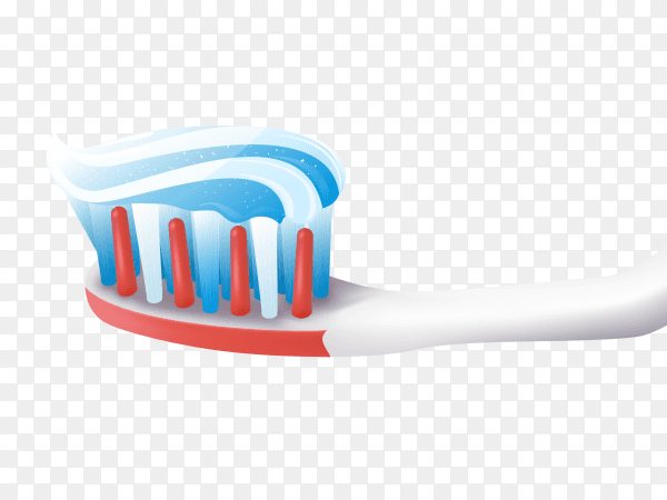 Tooth brush With Tooth paste Stock on transparent background PNG