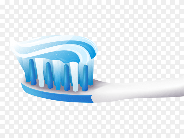 Tooth brush with Tooth paste Premium vector PNG