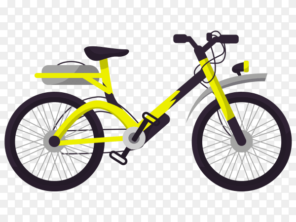 Yellow bicycle Premium Vector PNG