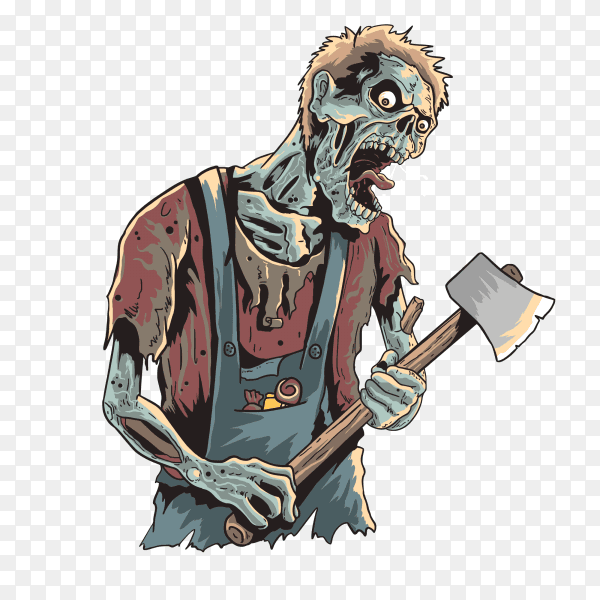 Zombie halloween party on transparent background PNG