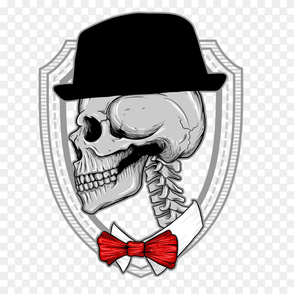 colored dancer skull illustration on transparent background PNG