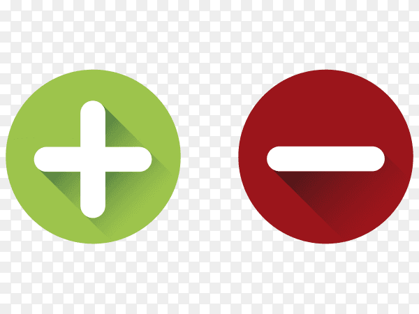 Plus sign and minus sign on transparent background PNG