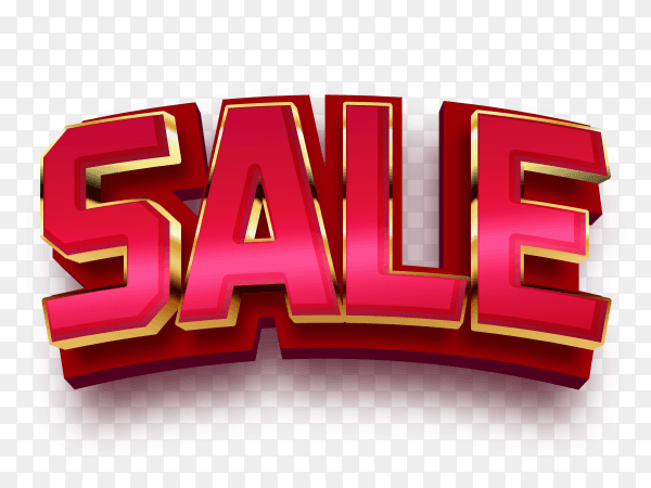 3D Sale lettering design on transparent background PNG