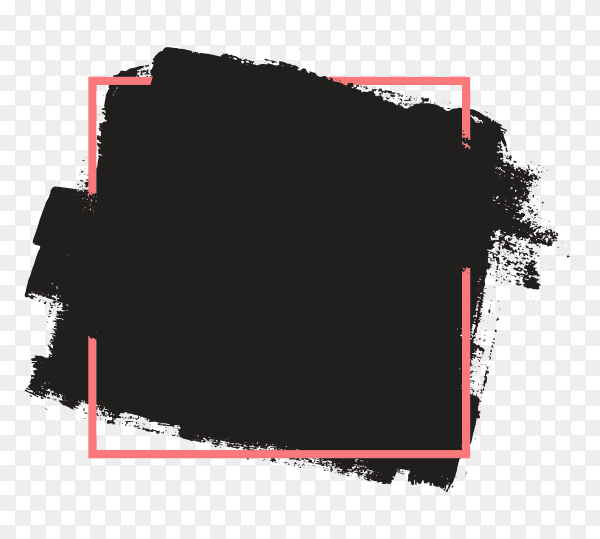 Abstract grunge splatter frame on transparent background PNG
