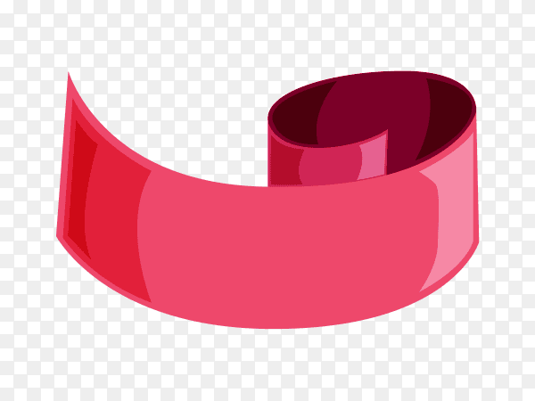 Abstract red ribbon banner on transparent background PNG