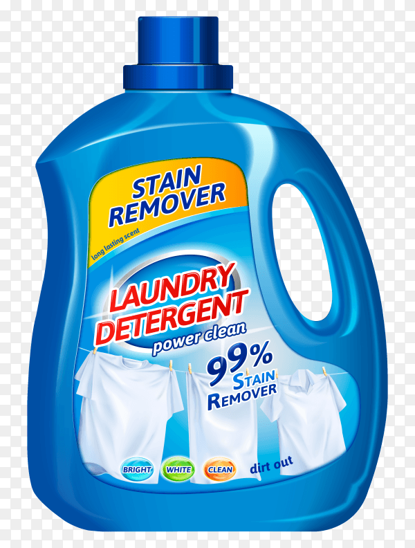 Advertising poster of cleaning product on transparent background PNG
