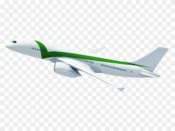 Airplane flying in a sky on transparent background PNG