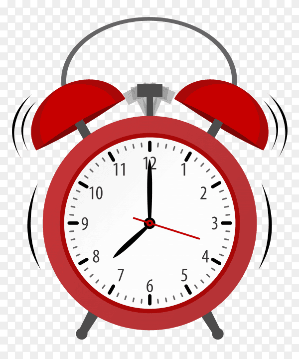Alarm with red color on transparent background PNG