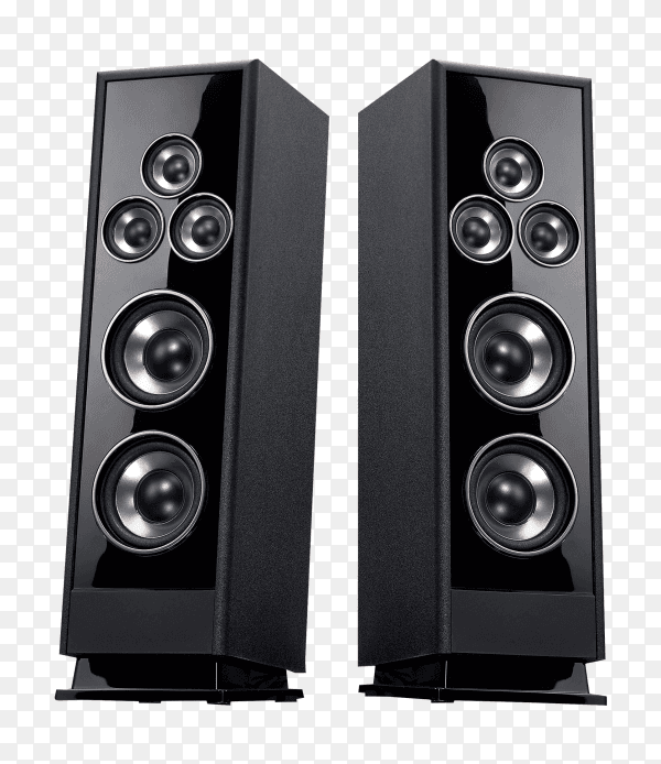 Audio system stereo column on transparent background PNG