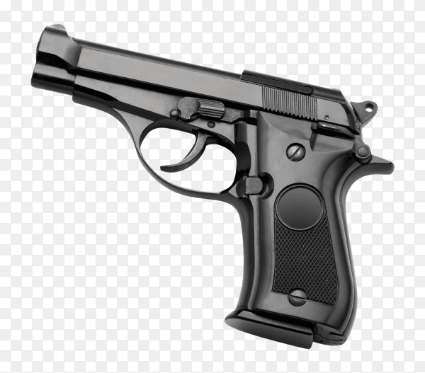 Automatic hand gun on transparent background PNG