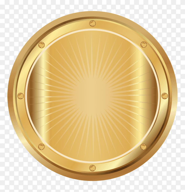 Award golden blank medal on transparent PNG