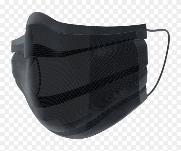 Black doctor mask on transparent background PNG