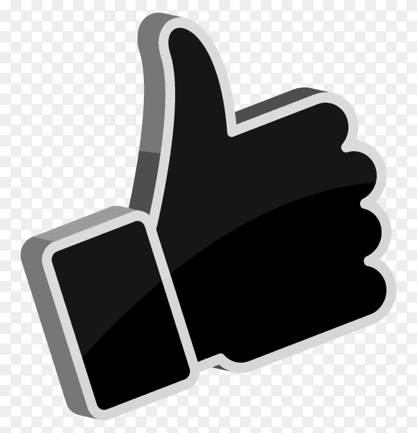 Black facebook like icon design on transparent background PNG