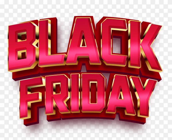 Black friday sale text effect on transparent background PNG