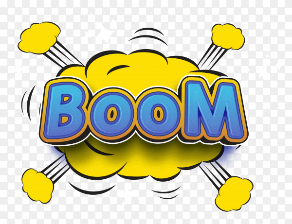 Boom text style font on transparent background PNG