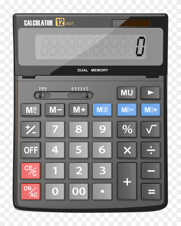 Calculator isolated on transparent background PNG