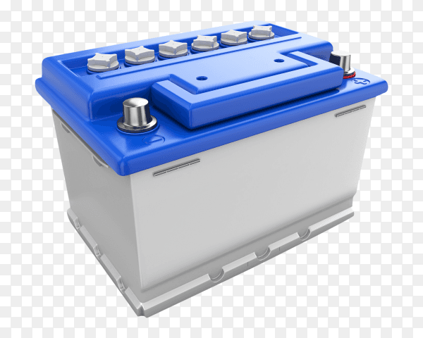 Car battery 3D on transparent background PNG