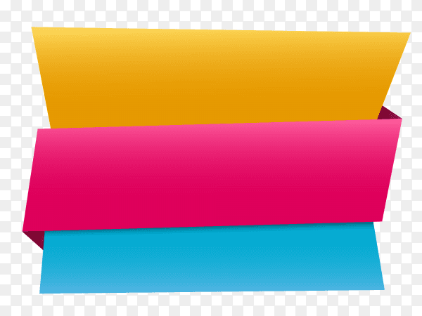 Colorful Ribbons and banners design on transparent background PNG