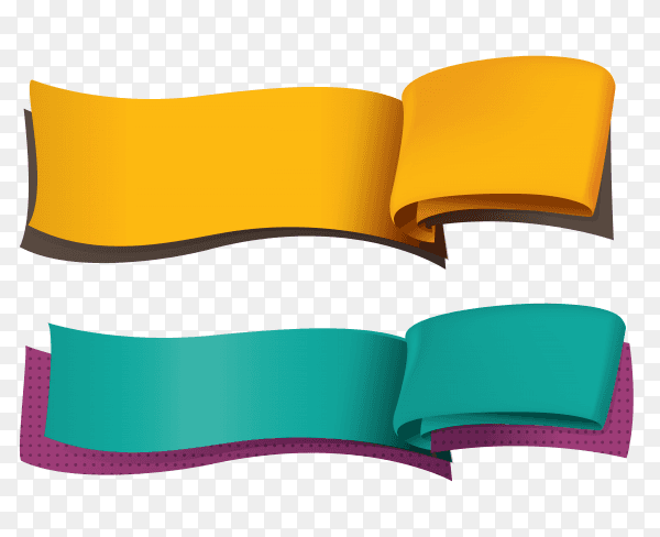 Colorful Ribbons and banners design premium vector PNG