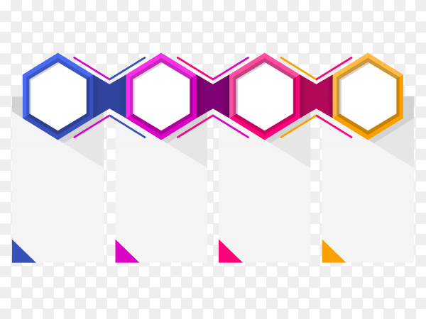Colorful infographic elements collection in flat style on transparent background PNF