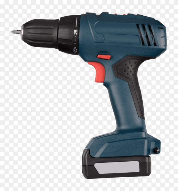 Cordless green screwdriver isolated on transparent background PNG