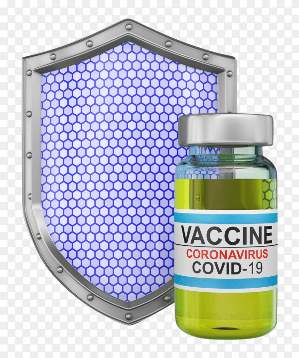 Coronavirus vaccine shield on transparent background PNG