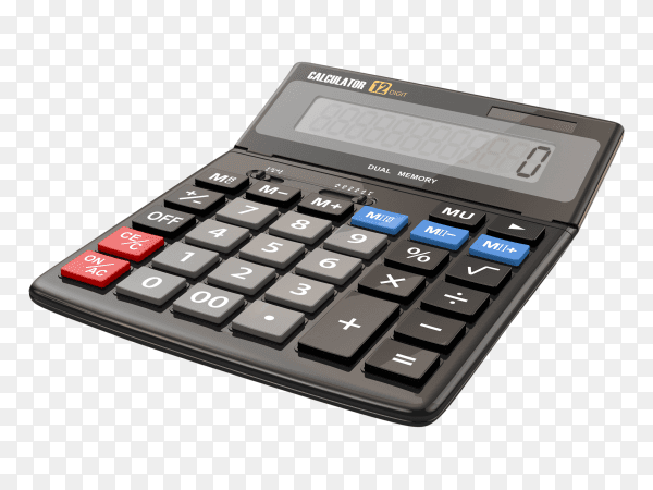 Digital calculator isolated on transparent background PNG