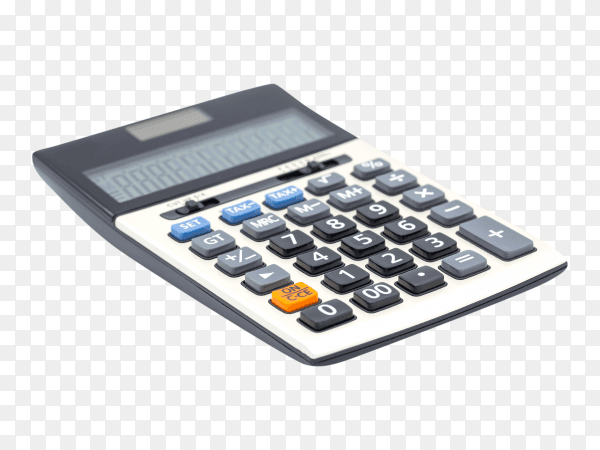 Digital calculator on transparent background PNG