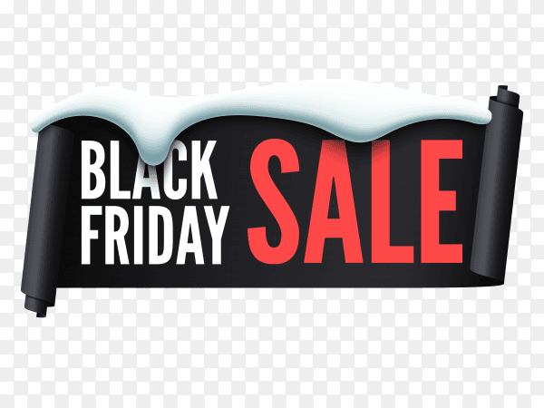 Flat design black friday sale on transparent background PNG